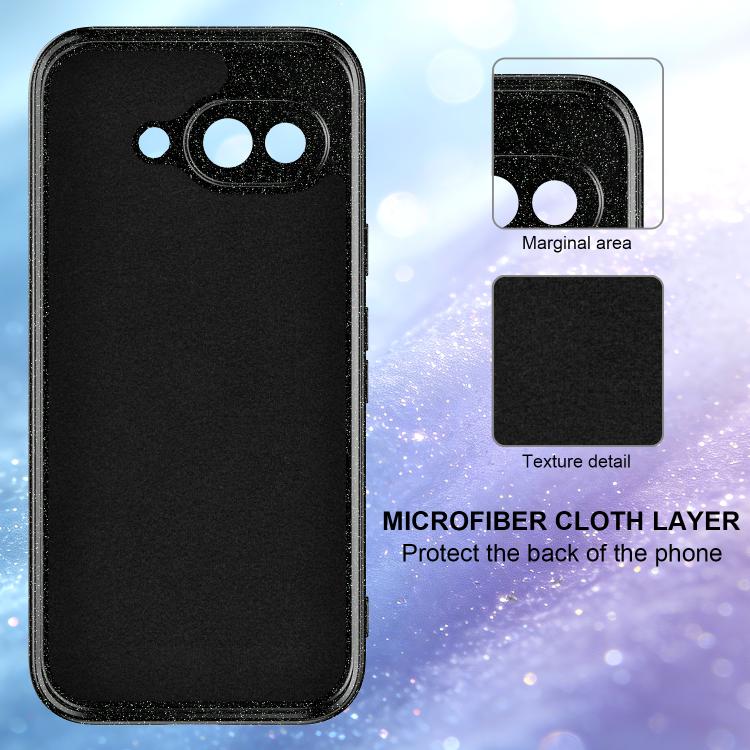 For Google Pixel 9a Fine Hole Glossy Glitter Magnetic TPU Phone Case with Same Color Hand Strap