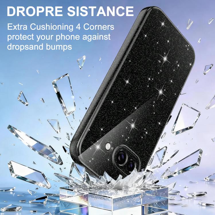 For Google Pixel 9a Fine Hole Glossy Glitter Magnetic TPU Phone Case with Same Color Hand Strap