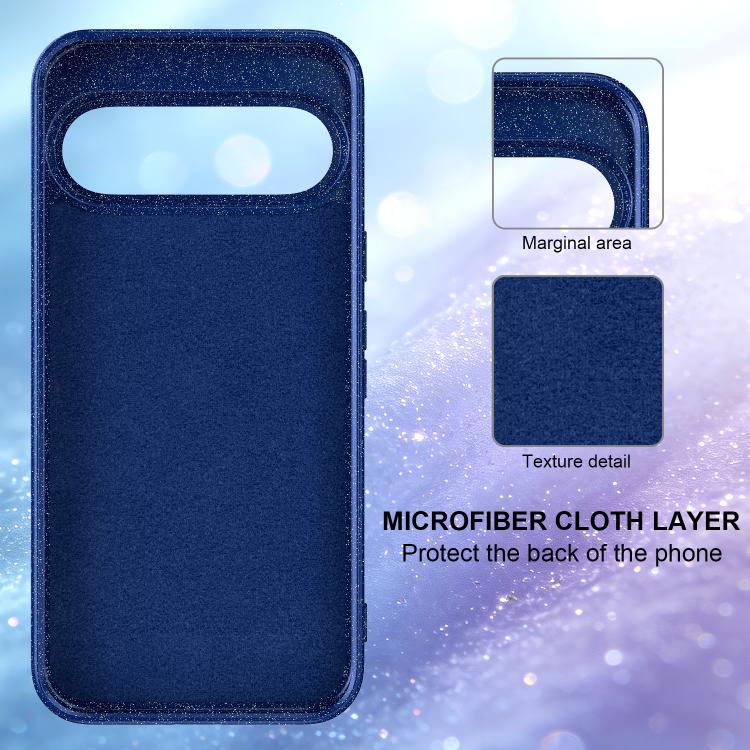 For Google Pixel 11 Pro Fine Hole Glossy Glitter Magnetic TPU Phone Case with Same Color Hand Strap