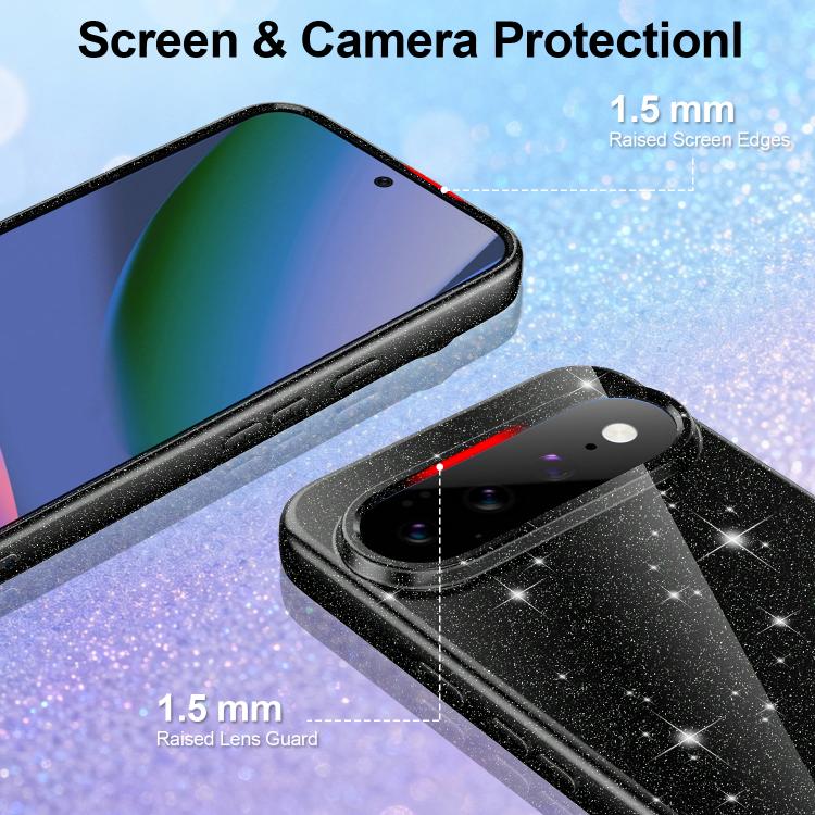 For Google Pixel 11 Pro XL Fine Hole Glossy Glitter Magnetic TPU Phone Case with Same Color Hand Strap