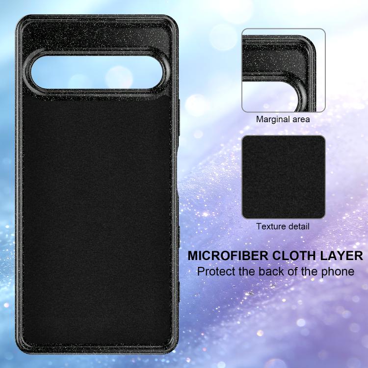 For Sony Xperia 10 VII Fine Hole Glossy Glitter Magnetic TPU Phone Case with Same Color Hand Strap