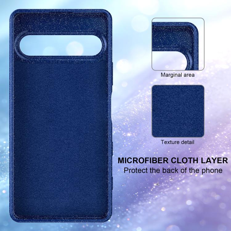 For Sony Xperia 10 VII Fine Hole Glossy Glitter Magnetic TPU Phone Case with Same Color Hand Strap