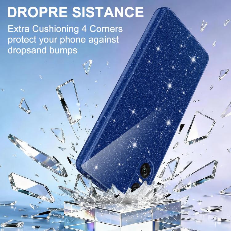 For Sony Xperia 10 VI Fine Hole Glossy Glitter Magnetic TPU Phone Case with Same Color Hand Strap