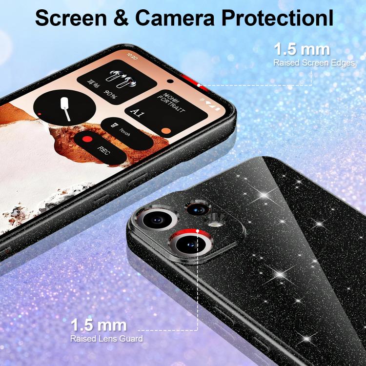 For Nothing CMF Phone 2 Pro Fine Hole Glossy Glitter Magnetic TPU Phone Case with Same Color Hand Strap