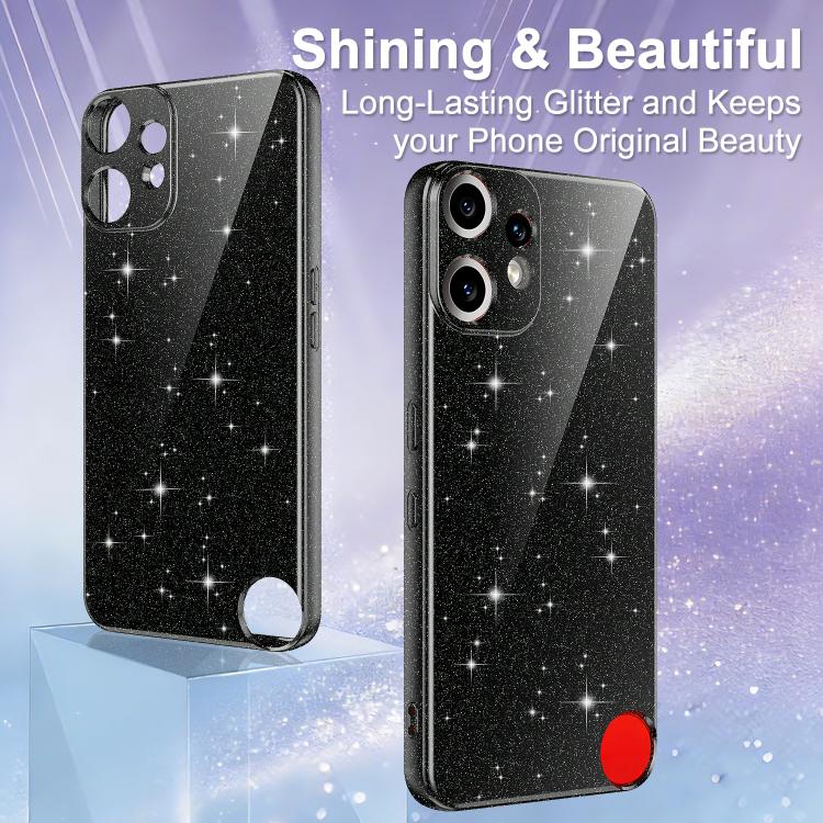 For Nothing CMF Phone 2 Pro Fine Hole Glossy Glitter Magnetic TPU Phone Case with Same Color Hand Strap