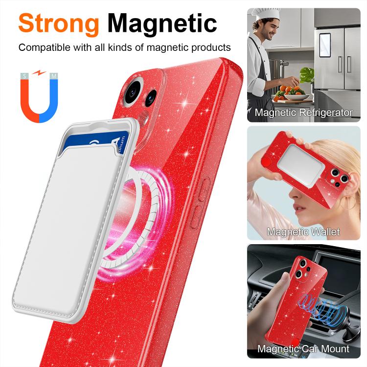 For Nothing CMF Phone 2 Pro Fine Hole Glossy Glitter Magnetic TPU Phone Case with Same Color Hand Strap