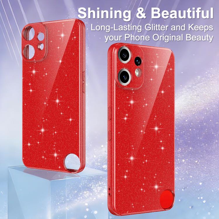 For Nothing CMF Phone 2 Pro Fine Hole Glossy Glitter Magnetic TPU Phone Case with Same Color Hand Strap
