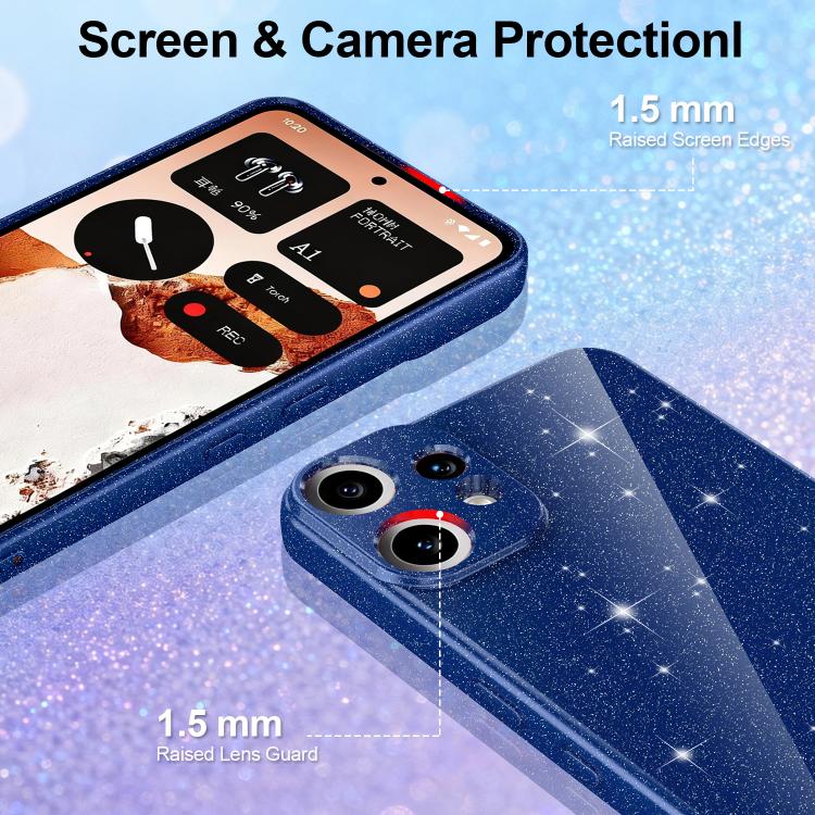 For Nothing CMF Phone 2 Pro Fine Hole Glossy Glitter Magnetic TPU Phone Case with Same Color Hand Strap