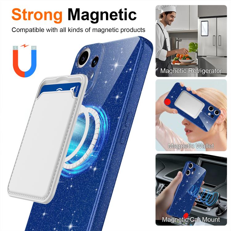 For Nothing CMF Phone 2 Pro Fine Hole Glossy Glitter Magnetic TPU Phone Case with Same Color Hand Strap