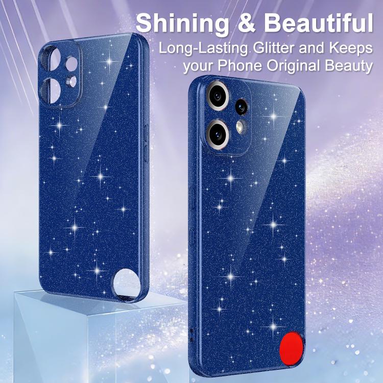 For Nothing CMF Phone 2 Pro Fine Hole Glossy Glitter Magnetic TPU Phone Case with Same Color Hand Strap