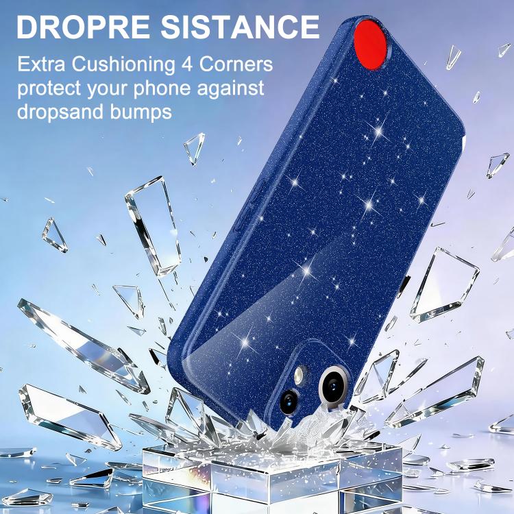 For Nothing CMF Phone 2 Pro Fine Hole Glossy Glitter Magnetic TPU Phone Case with Same Color Hand Strap