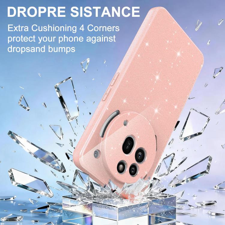 For Nothing Phone 3a Pro Fine Hole Glossy Glitter Magnetic TPU Phone Case with Same Color Hand Strap