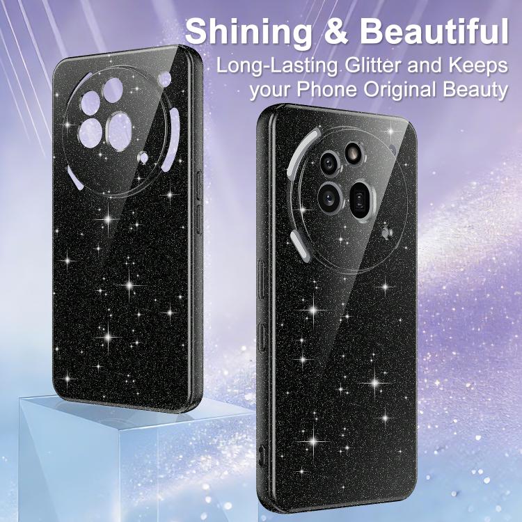 For Nothing Phone 3a Pro Fine Hole Glossy Glitter Magnetic TPU Phone Case with Same Color Hand Strap