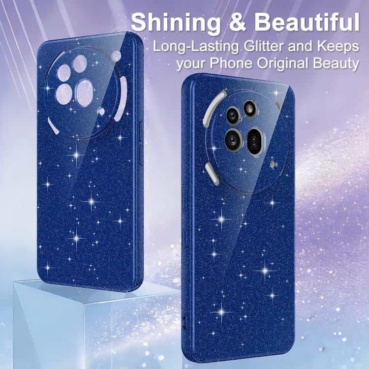 For Nothing Phone 3a Pro Fine Hole Glossy Glitter Magnetic TPU Phone Case with Same Color Hand Strap