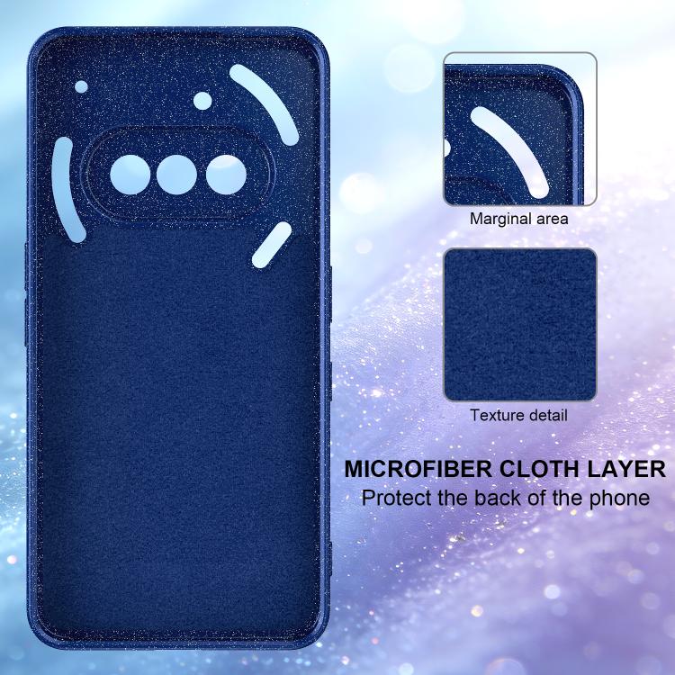 For Nothing Phone 3a Fine Hole Glossy Glitter Magnetic TPU Phone Case with Same Color Hand Strap