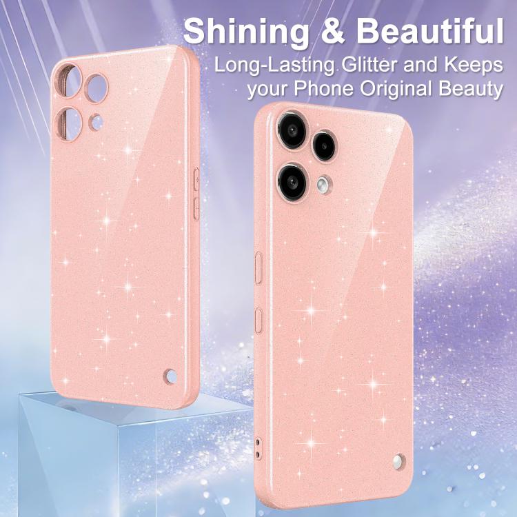 For Nothing Phone 3a Lite Fine Hole Glossy Glitter Magnetic TPU Phone Case with Same Color Hand Strap