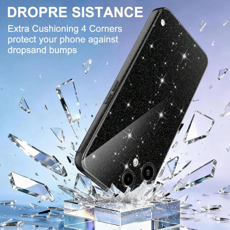 For Nothing Phone 3a Lite Fine Hole Glossy Glitter Magnetic TPU Phone Case with Same Color Hand Strap