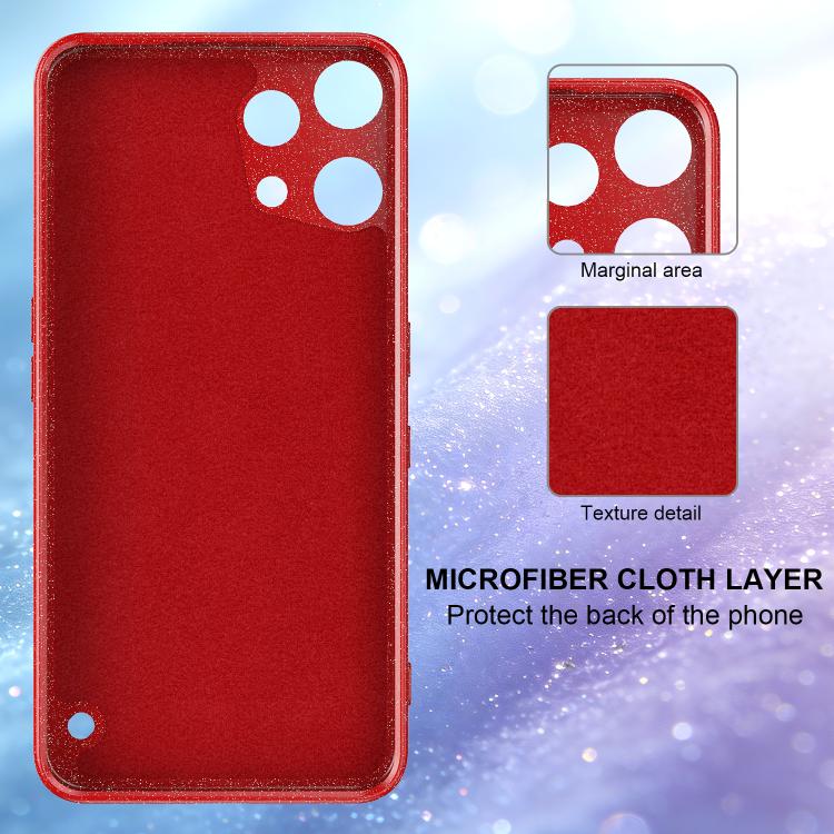 For Nothing Phone 3a Lite Fine Hole Glossy Glitter Magnetic TPU Phone Case with Same Color Hand Strap