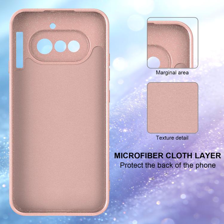 For Nothing Phone 4a Fine Hole Glossy Glitter Magnetic TPU Phone Case with Same Color Hand Strap