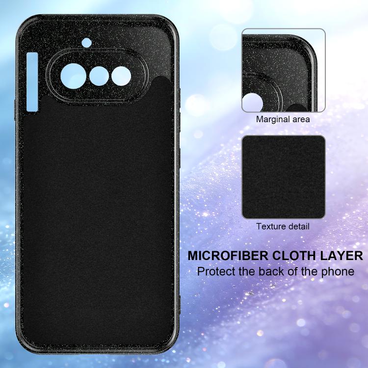 For Nothing Phone 4a Fine Hole Glossy Glitter Magnetic TPU Phone Case with Same Color Hand Strap