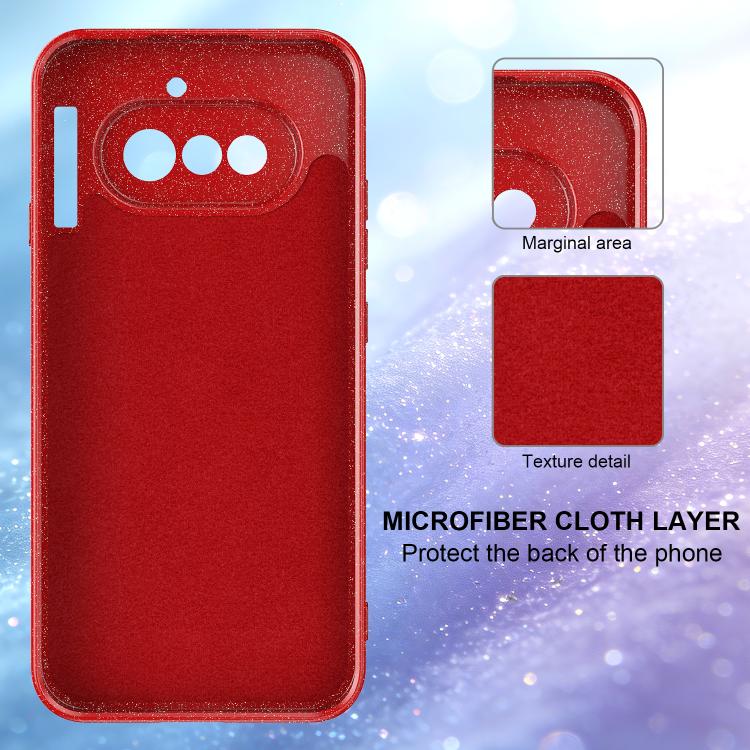 For Nothing Phone 4a Fine Hole Glossy Glitter Magnetic TPU Phone Case with Same Color Hand Strap