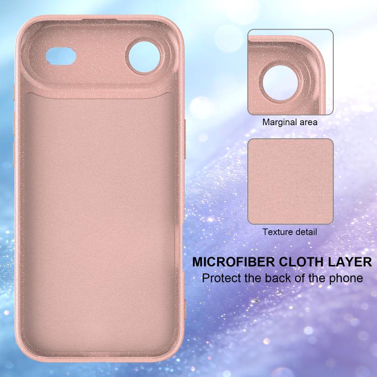 For iPhone Air Fine Hole Glossy Glitter Magnetic TPU Phone Case with Same Color Hand Strap