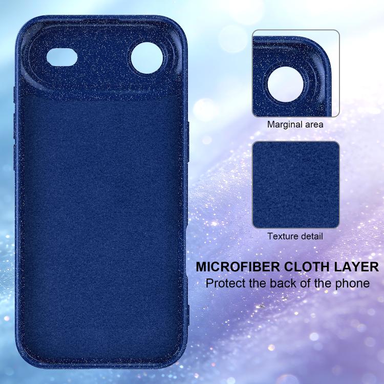 For iPhone Air Fine Hole Glossy Glitter Magnetic TPU Phone Case with Same Color Hand Strap