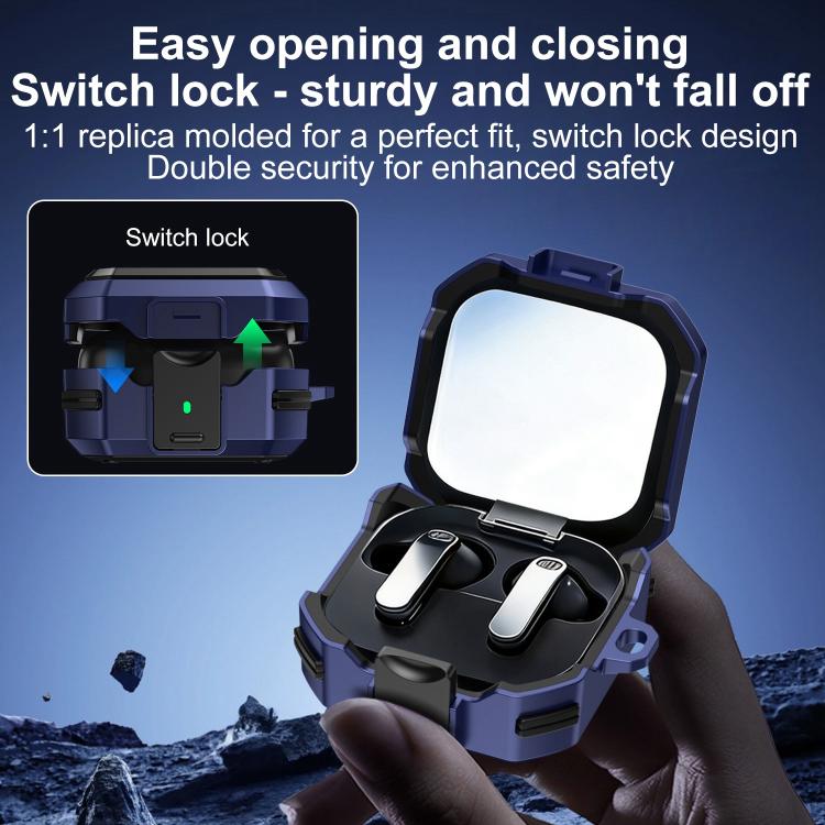 For Samsung Galaxy Buds 4 / 4 Pro Thunder Armor Anti-fall Earphones Protective Cover with Switch