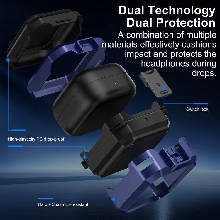 For Samsung Galaxy Buds 4 / 4 Pro Thunder Armor Anti-fall Earphones Protective Cover with Switch