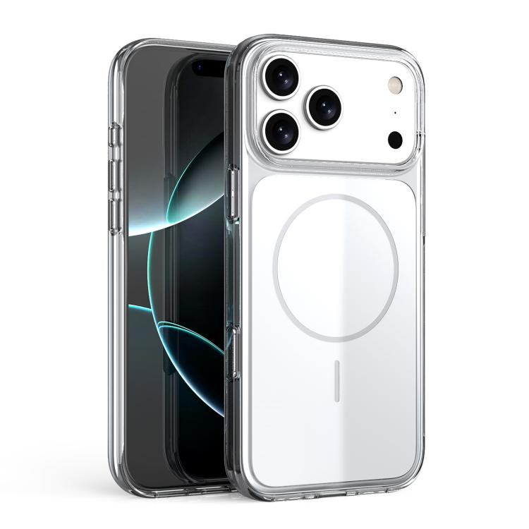 For iPhone 17 Pro Translucent PC Magnetic Shockproof Phone Case