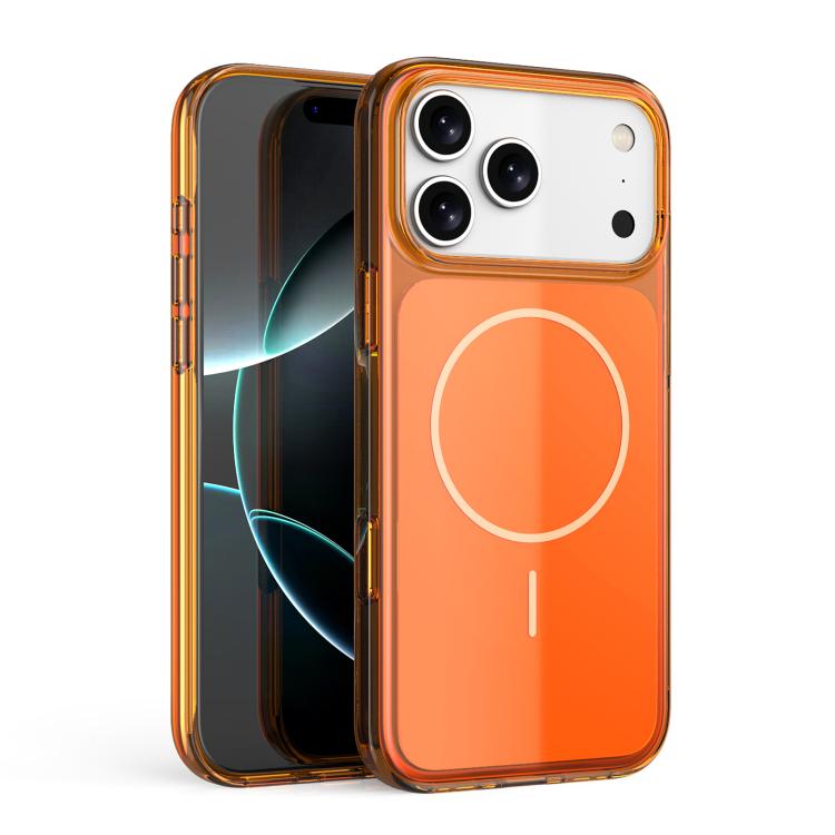 For iPhone 17 Pro Translucent PC Magnetic Shockproof Phone Case