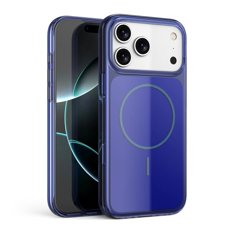 For iPhone 17 Pro Translucent PC Magnetic Shockproof Phone Case