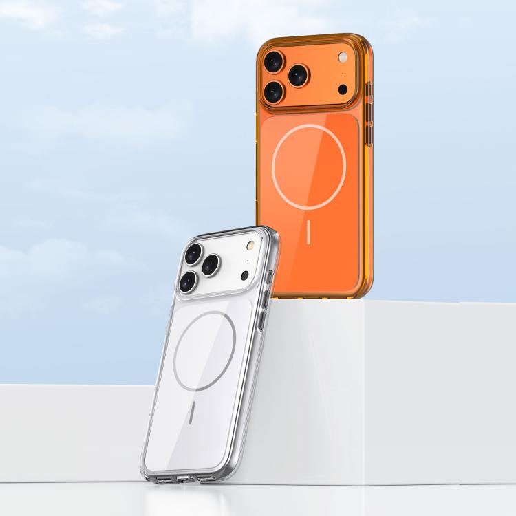 For iPhone 17 Pro Max Translucent PC Magnetic Shockproof Phone Case