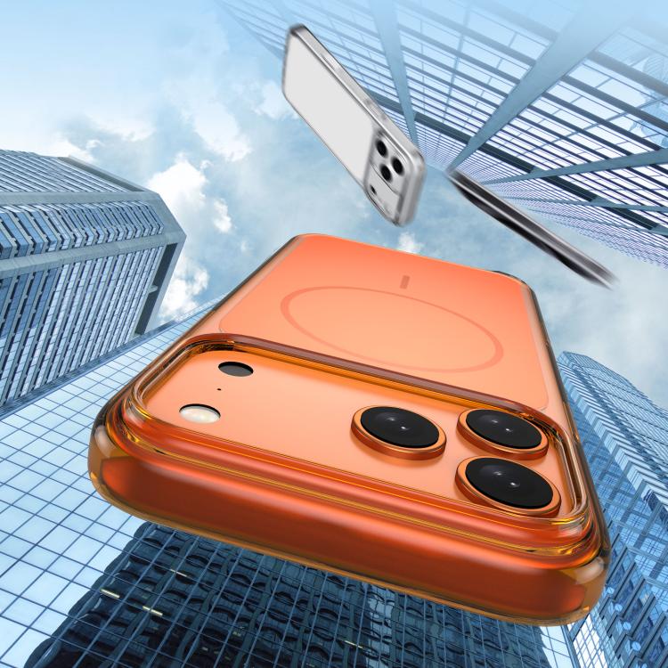 For iPhone 17 Pro Max Translucent PC Magnetic Shockproof Phone Case