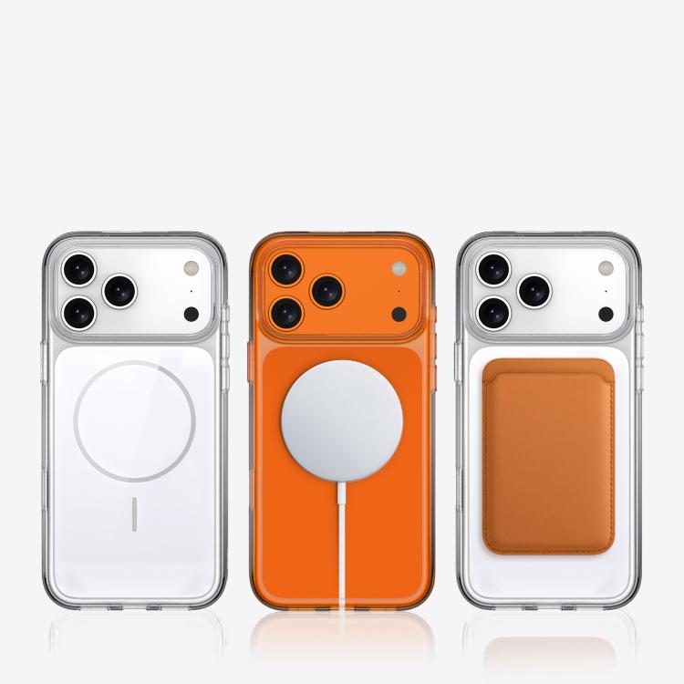 For iPhone 17 Pro Max Translucent PC Magnetic Shockproof Phone Case