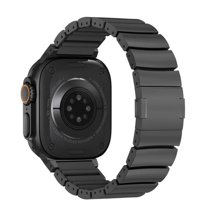 For Apple Watch 46mm / 49mm / 45mm / 44mm Magnetic Clasp One Beads Silicone Titanium Alloy Watch Band