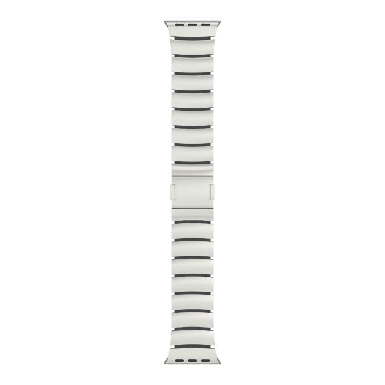 For Apple Watch 46mm / 49mm / 45mm / 44mm Magnetic Clasp One Beads Silicone Titanium Alloy Watch Band