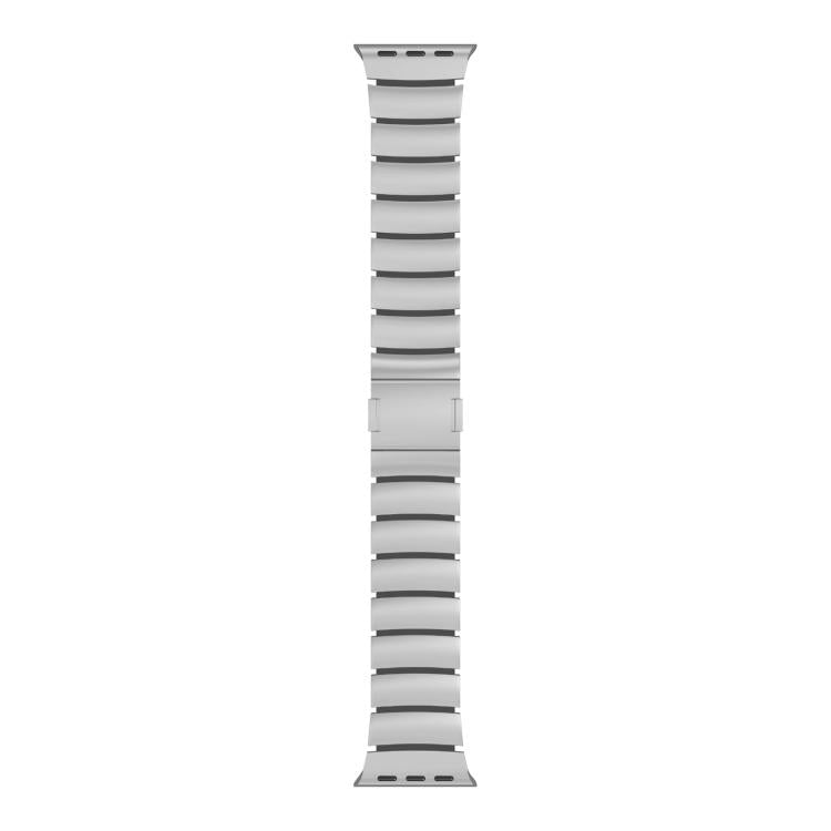 For Apple Watch 46mm / 49mm / 45mm / 44mm Magnetic Clasp One Beads Silicone Titanium Alloy Watch Band