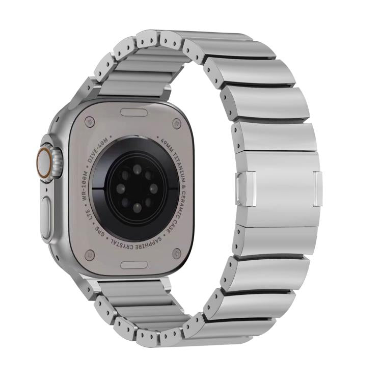 For Apple Watch 46mm / 49mm / 45mm / 44mm Magnetic Clasp One Beads Silicone Titanium Alloy Watch Band