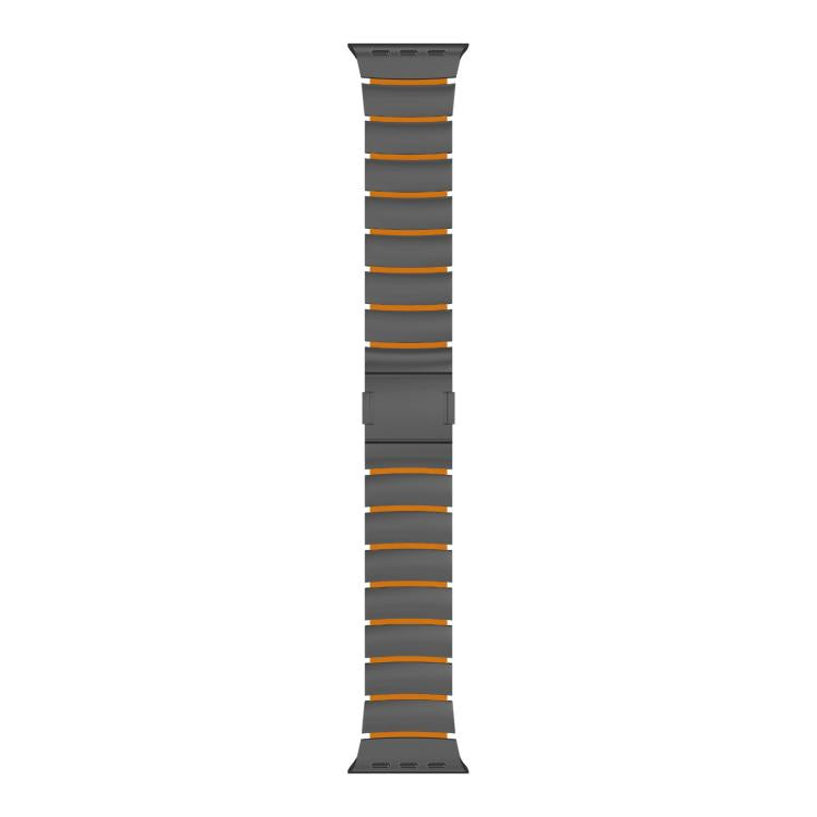 For Apple Watch 42mm / 41mm / 40mm / 38mm Magnetic Clasp One Beads Silicone Titanium Alloy Watch Band