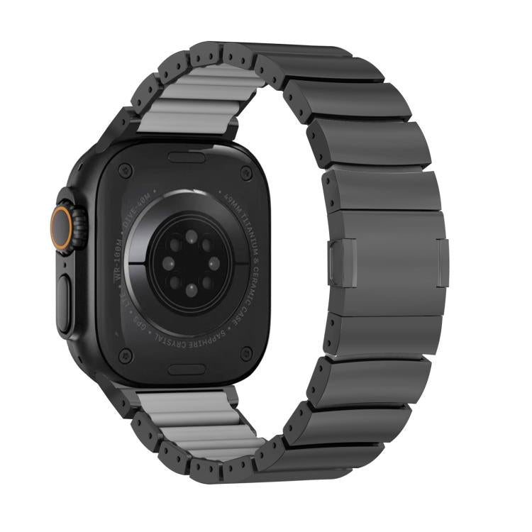For Apple Watch 42mm / 41mm / 40mm / 38mm Magnetic Clasp One Beads Silicone Titanium Alloy Watch Band