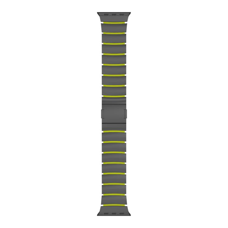 For Apple Watch 42mm / 41mm / 40mm / 38mm Magnetic Clasp One Beads Silicone Titanium Alloy Watch Band