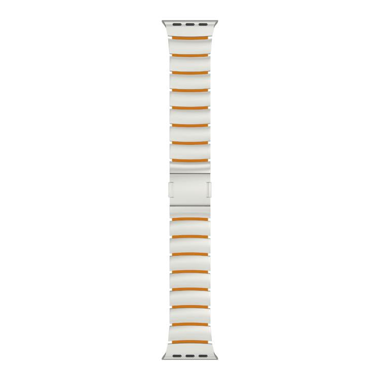 For Apple Watch 42mm / 41mm / 40mm / 38mm Magnetic Clasp One Beads Silicone Titanium Alloy Watch Band