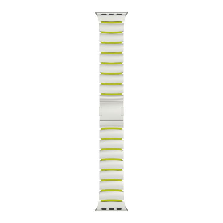 For Apple Watch 42mm / 41mm / 40mm / 38mm Magnetic Clasp One Beads Silicone Titanium Alloy Watch Band
