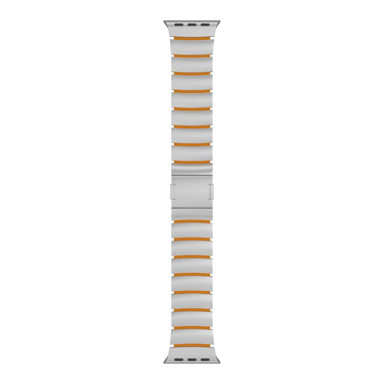 For Apple Watch 42mm / 41mm / 40mm / 38mm Magnetic Clasp One Beads Silicone Titanium Alloy Watch Band