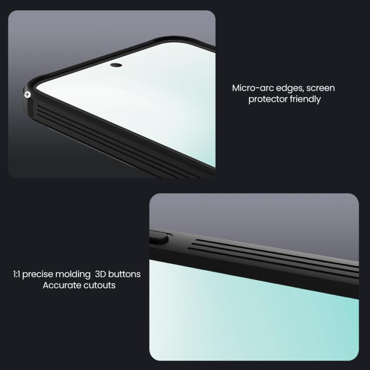 For Samsung Galaxy A37 5G NILLKIN Black Mirror Pro Series Camshield PC Phone Case - Transparent Black