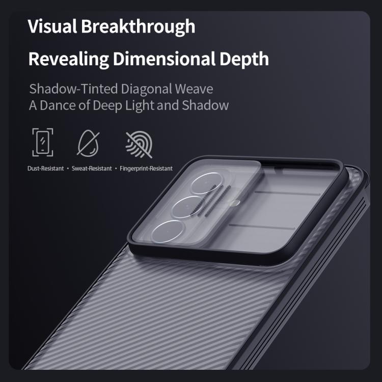 For Samsung Galaxy A37 5G NILLKIN Black Mirror Pro Series Camshield PC Phone Case - Transparent Black