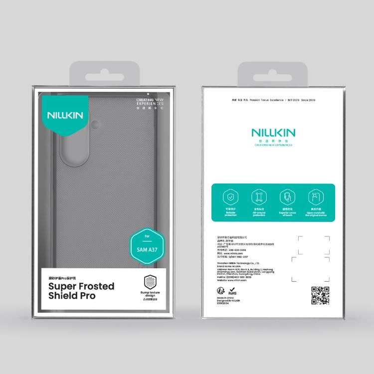 For Samsung Galaxy A37 5G NILLKIN Super Frosted Shield Pro PC + TPU Phone Case - Transparent Black