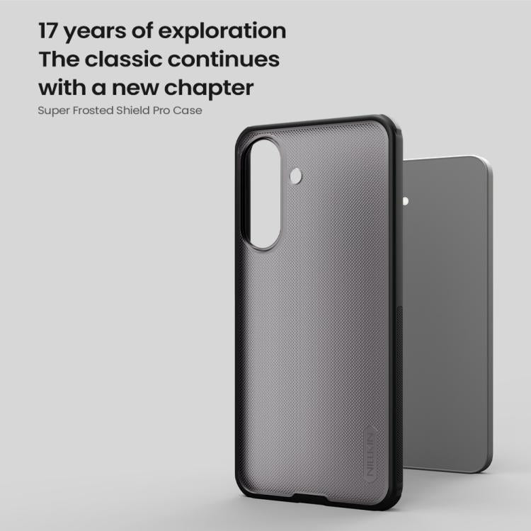 For Samsung Galaxy A37 5G NILLKIN Super Frosted Shield Pro PC + TPU Phone Case - Transparent Black