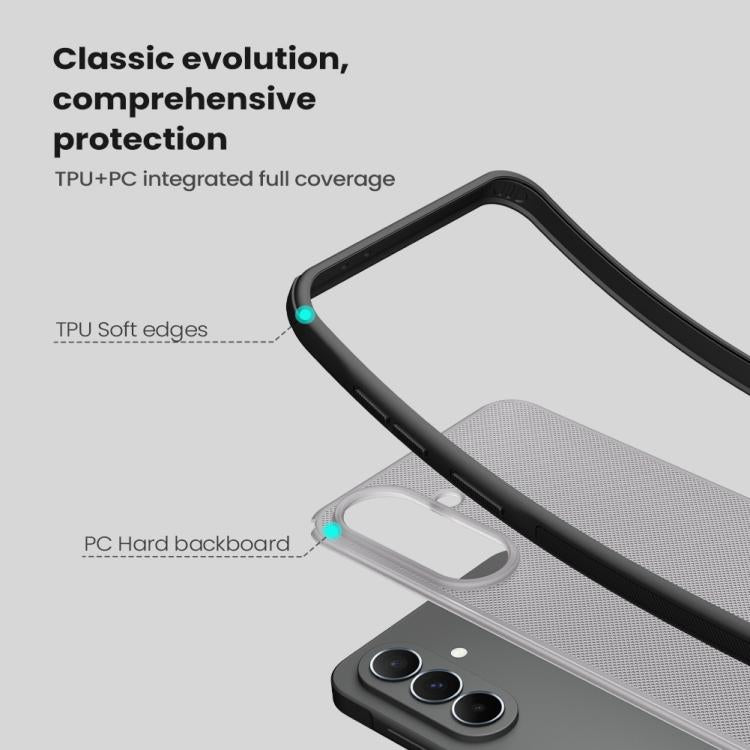 For Samsung Galaxy A37 5G NILLKIN Super Frosted Shield Pro PC + TPU Phone Case - Transparent Black